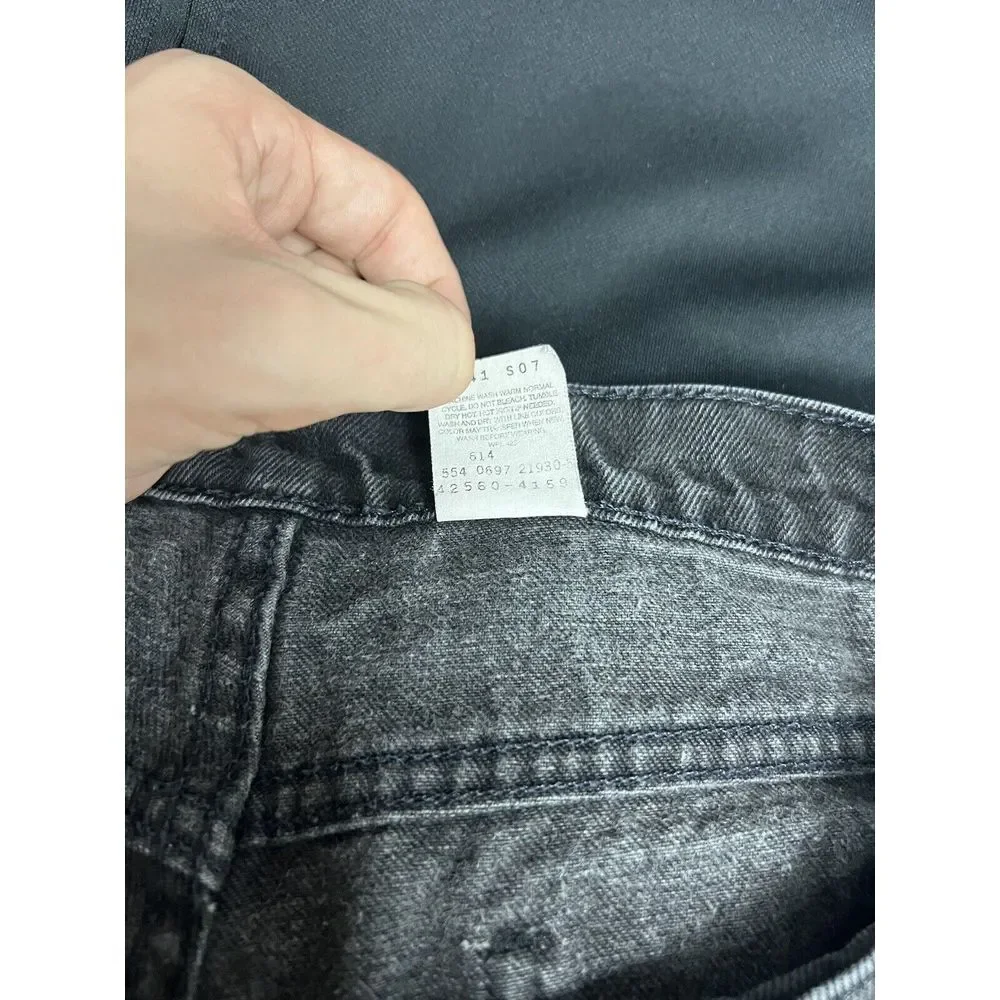 Vintage 90s Levi's 560‎ Jeans Men 36x34 Fit 32x33 Black Orange Tab Faded Denim